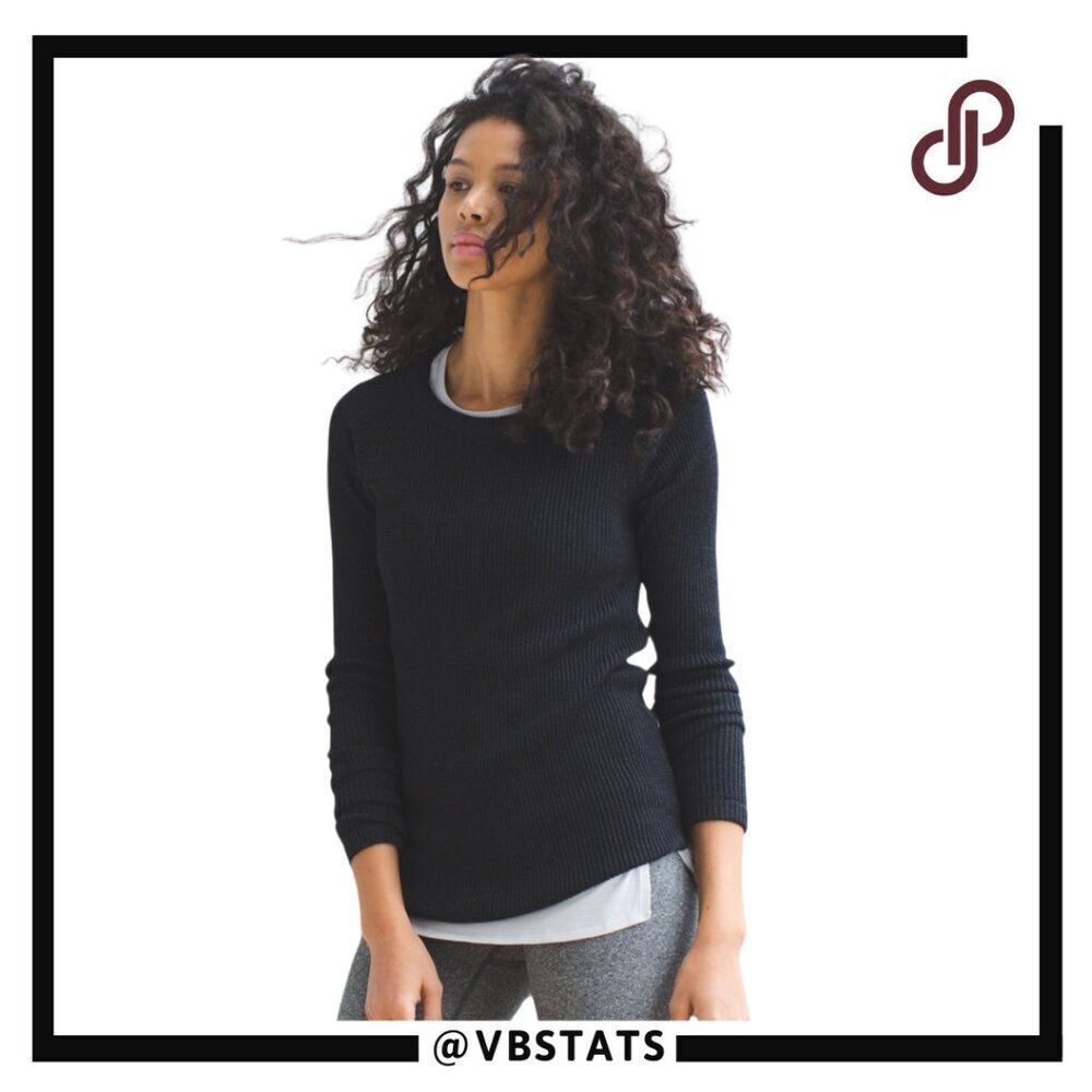 Lululemon Cabin‎ Yogi Long Sleeve Black / Heather Dark Gray in Size 4